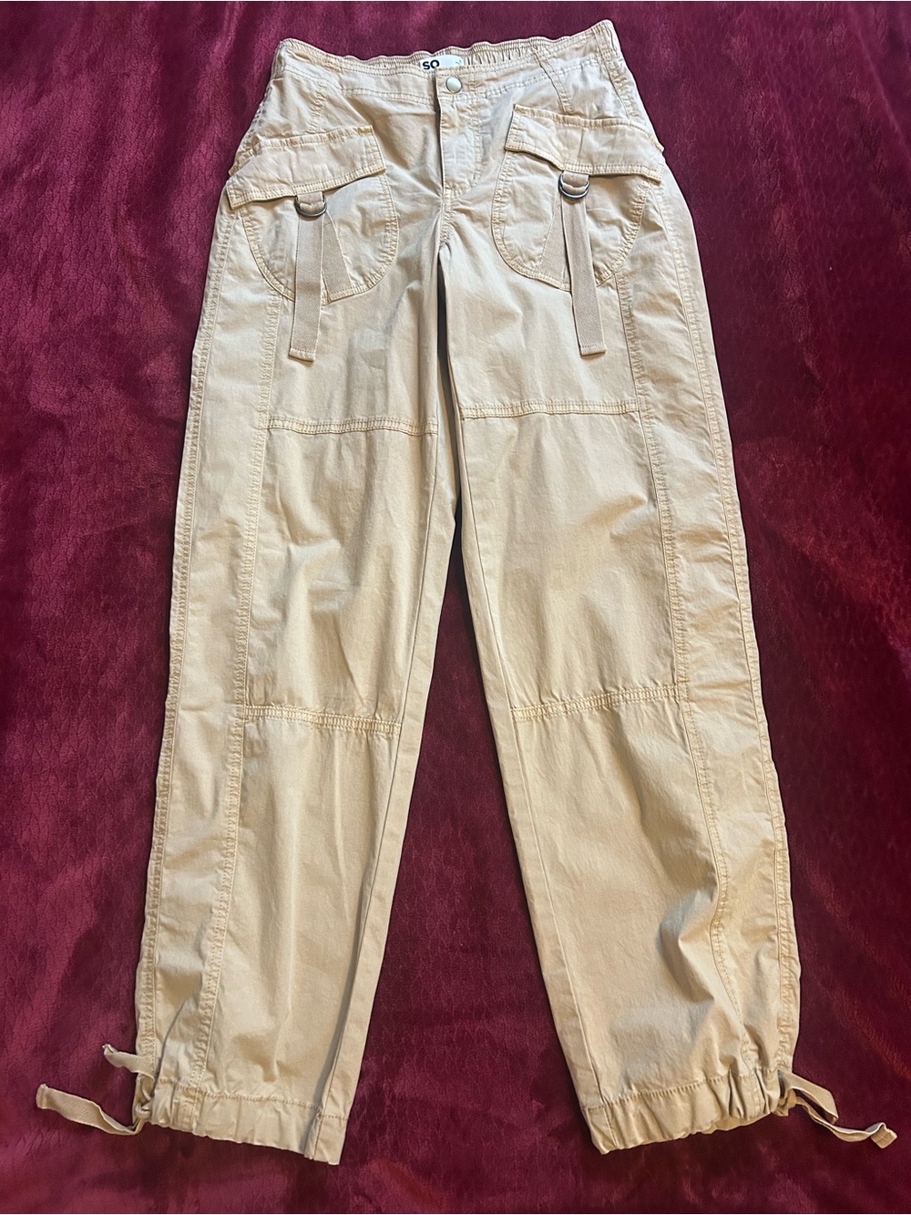 SO Brand  Women’s Utility Cargo Pants with Tie Hem New Without Tags Size Small